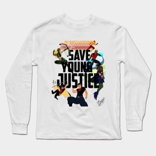 SAVE YOUNG JUSTICE by RHONA BREEZE Long Sleeve T-Shirt